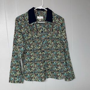 NWT Size PM Christopher & Banks Green Shirt Blouse